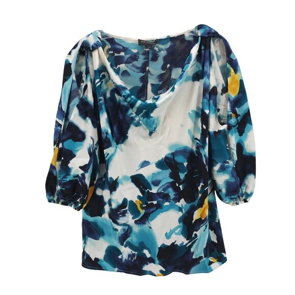 ST JOHN Boutiques Silk Stretch Blouse Drape Dolman Cold Shoulder SMALL - READ!! - Picture 1 of 16